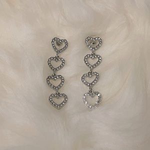 Urban Outfitters Heart Shaped Silver Earrings